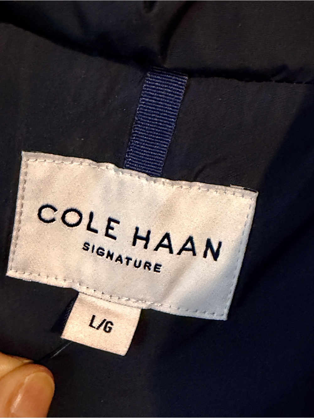 Cole Haan Slate Blue Quilted Long Puffer Coat with Hood - Picture 10 of 13